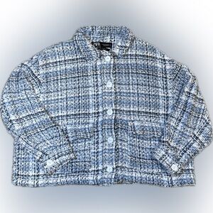 🔥HP🔥 Zara Textured Tweed Oversized Jacket